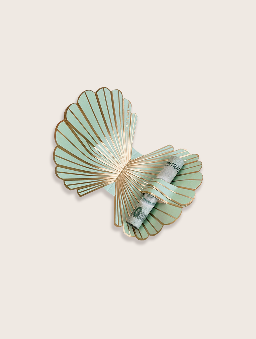 green-seashell-open